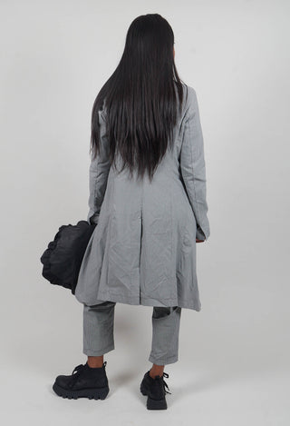 Fitted Coat in Dark Grey Check - 3441239