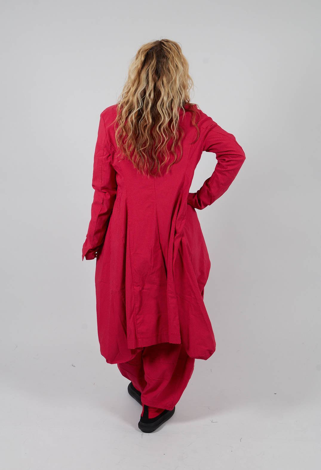 Fitted Coat in Rose Check - 3441239