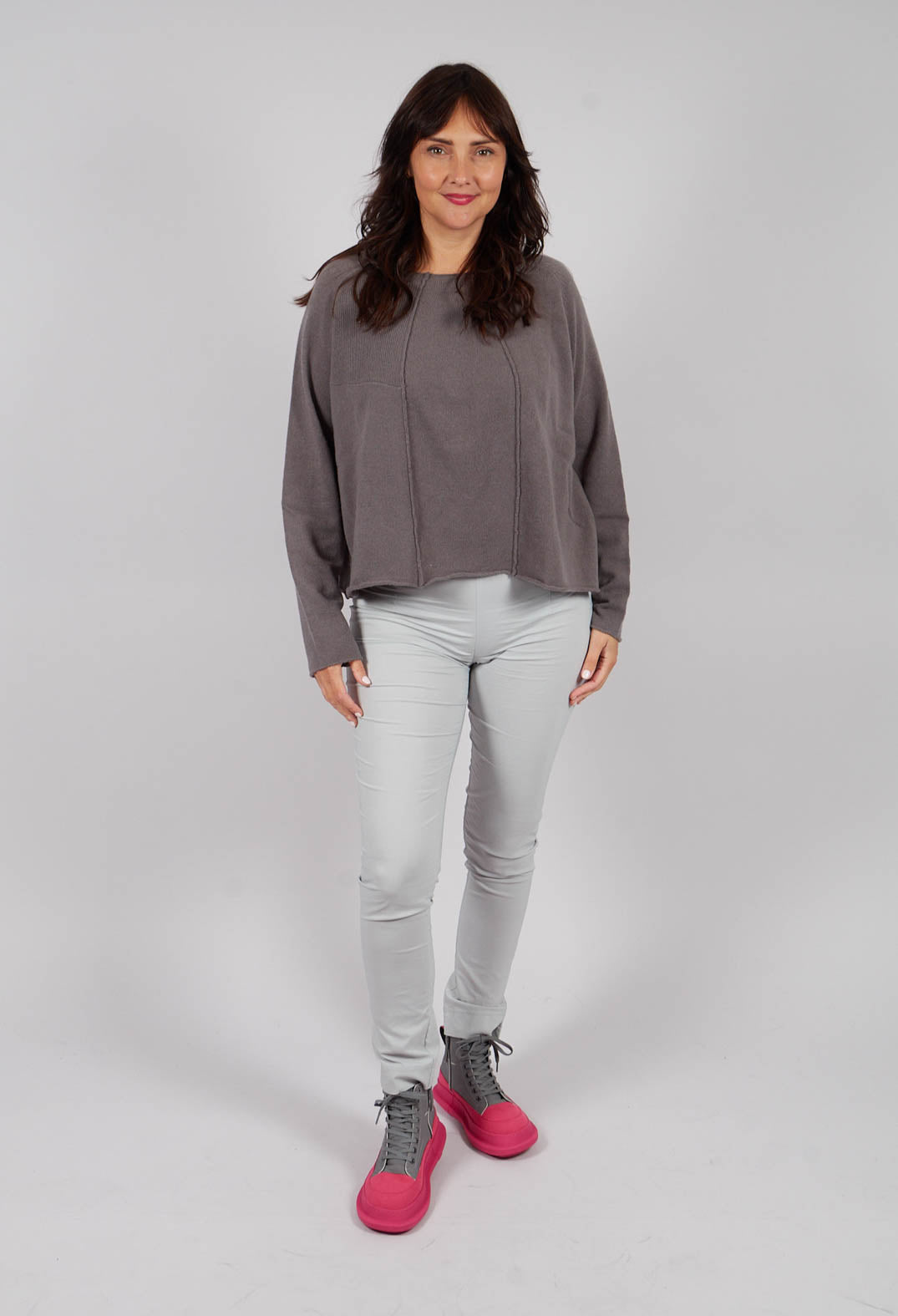 Jumper with Exposed Seams in Dark Grey - 3450701