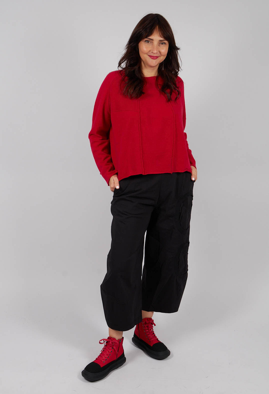 Jumper with Exposed Seams in Rose - 3450701