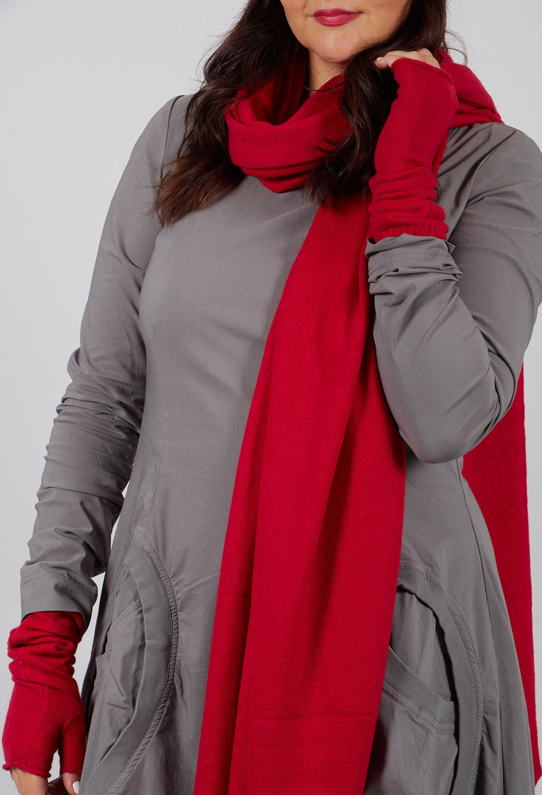 Scarf with Ribbed Detail in Rose - 3457704
