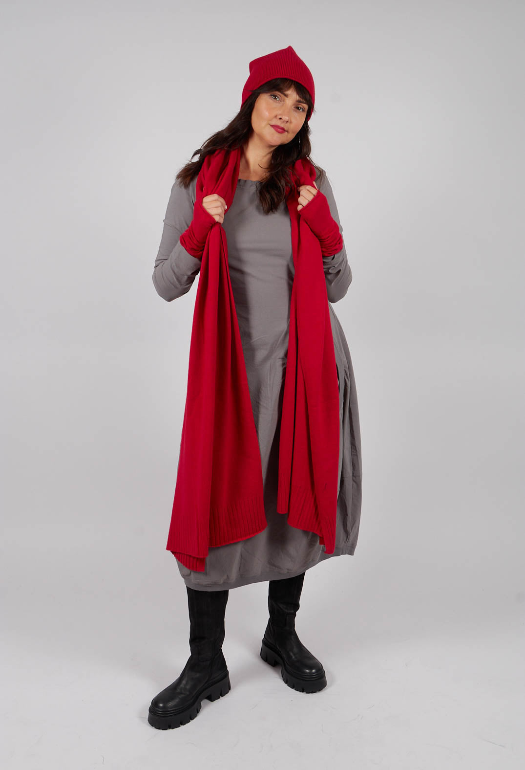 Scarf with Ribbed Detail in Rose - 3457704
