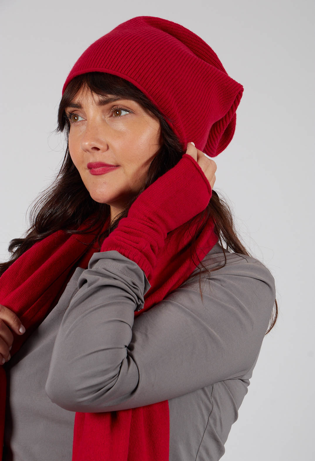 Ribbed Beanie Hat in Rose - 3454606