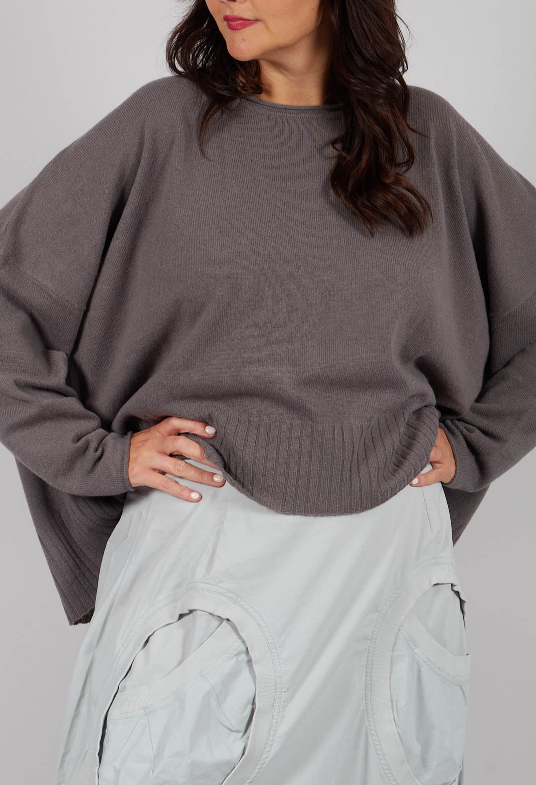 Relaxed Fit Jumper in Dark Grey - 3450708