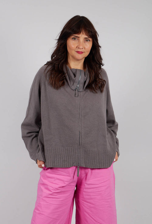 Relaxed Fit Cardigan in Dark Grey - 3457109