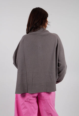Relaxed Fit Cardigan in Dark Grey - 3457109