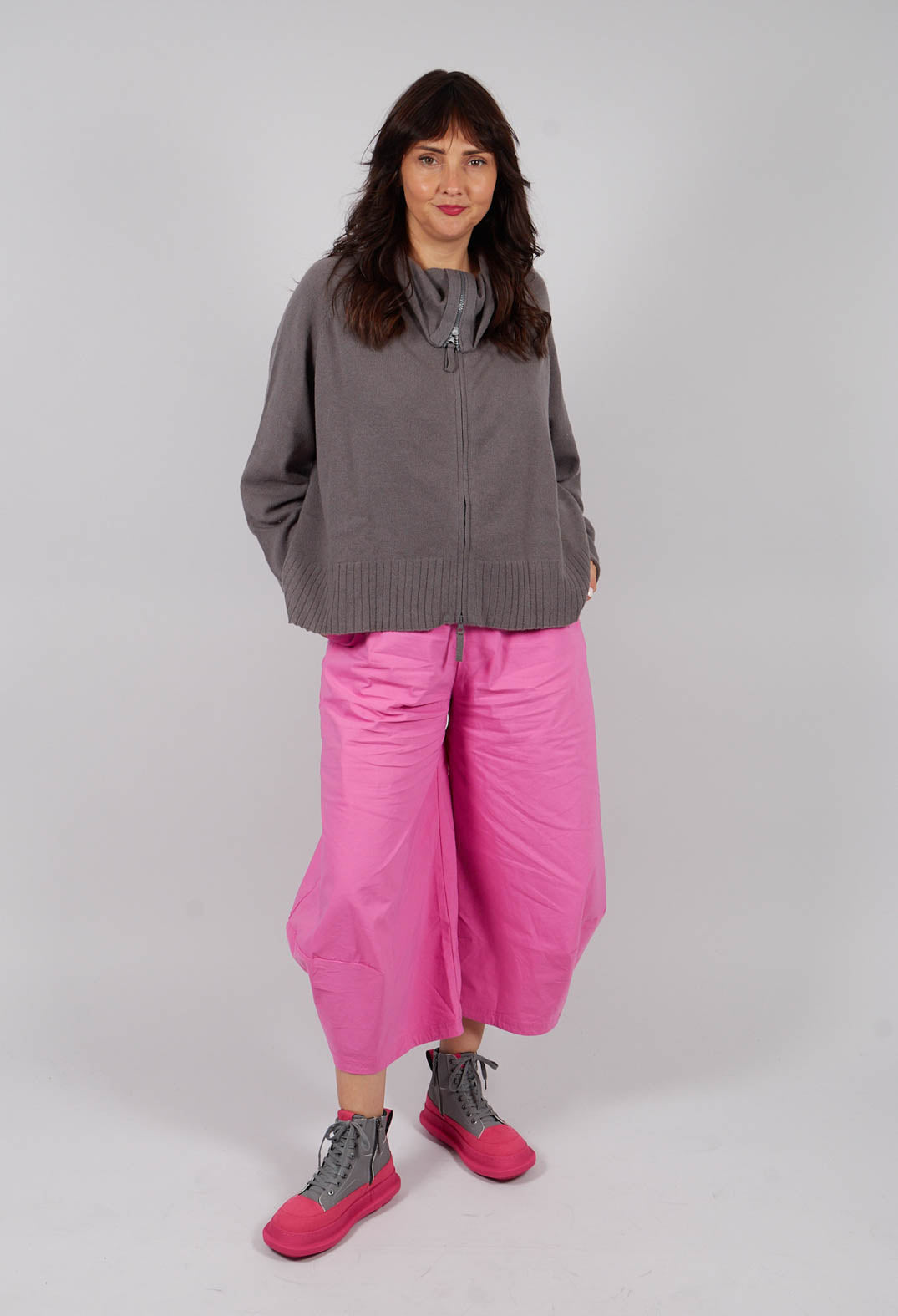 Relaxed Fit Cardigan in Dark Grey - 3457109