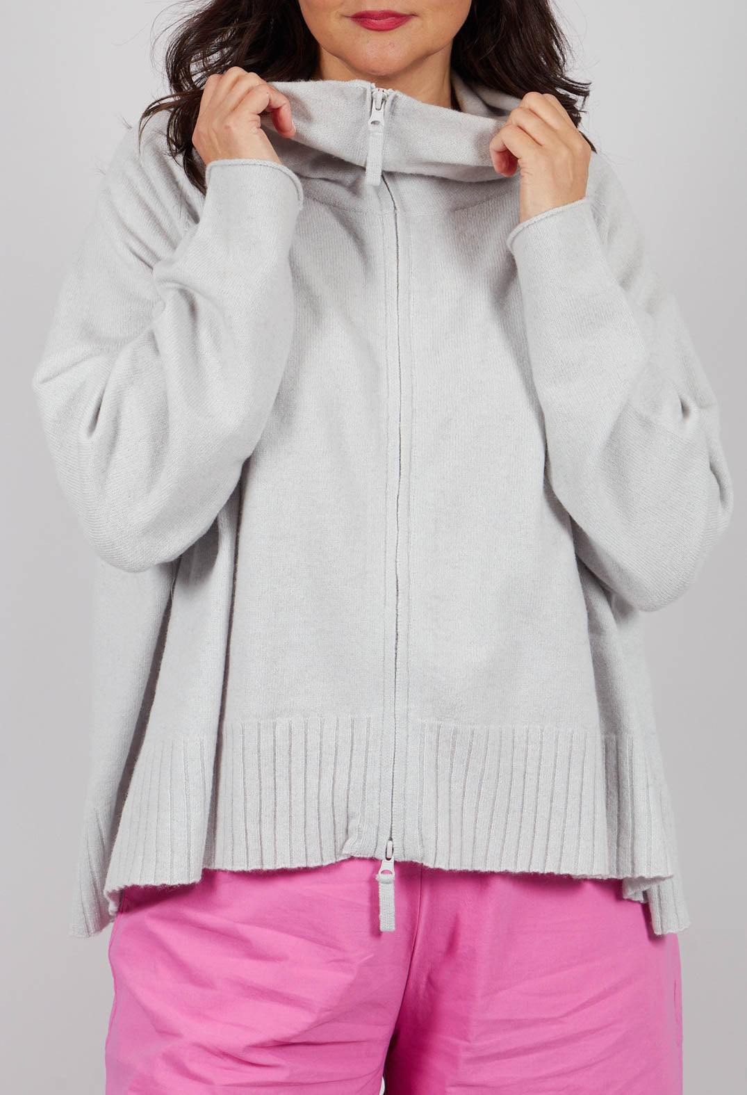Relaxed Fit Cardigan in Light Grey - 3457109