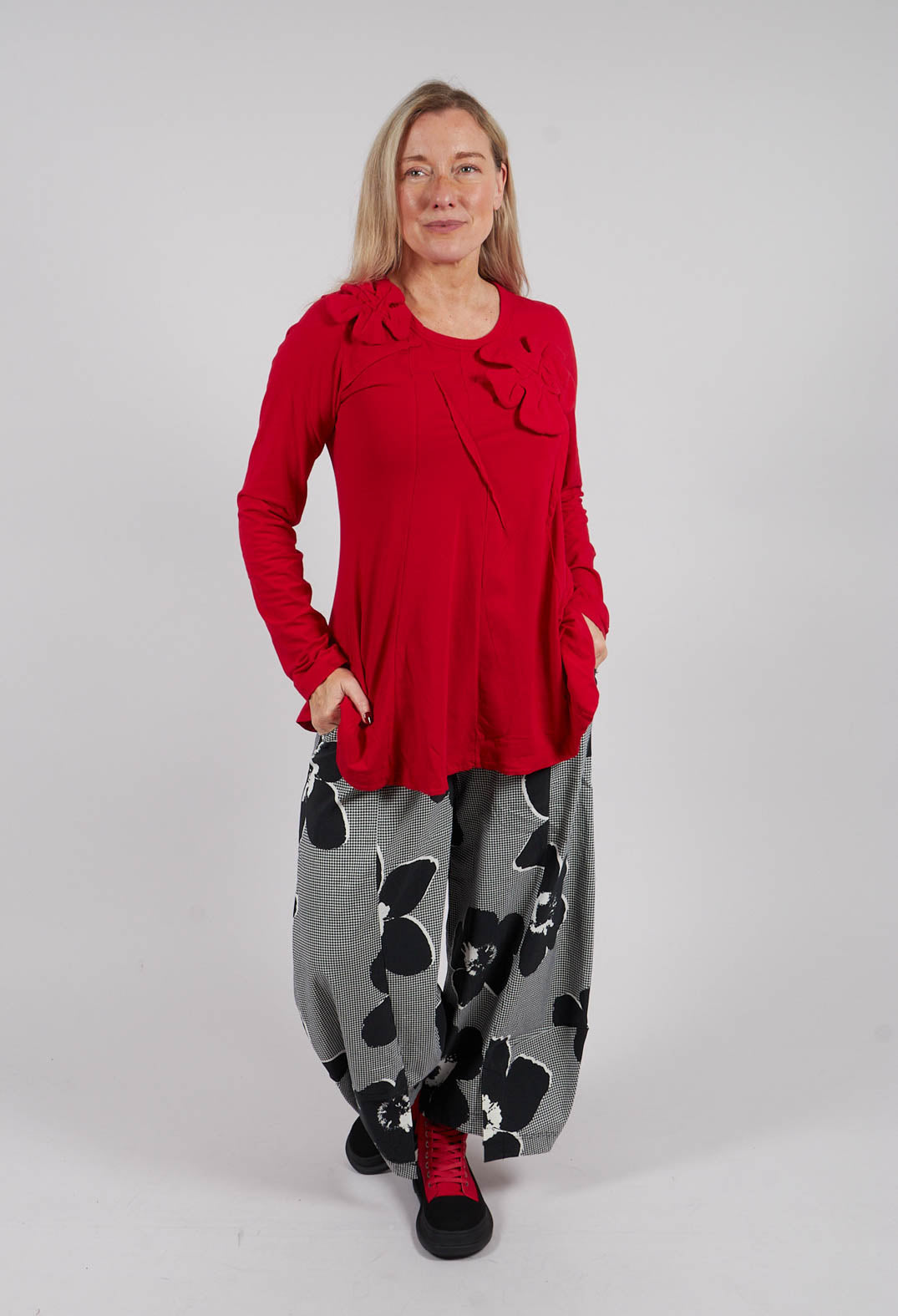 Flared Hem Top in Rose - 3470501