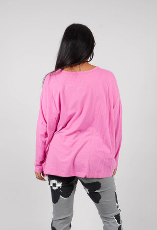 Long Sleeve T-Shirt with Motif in Lily Print - 3470503