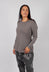 Long Sleeve T-Shirt with Tulip Hem in Dark Grey - 3470509