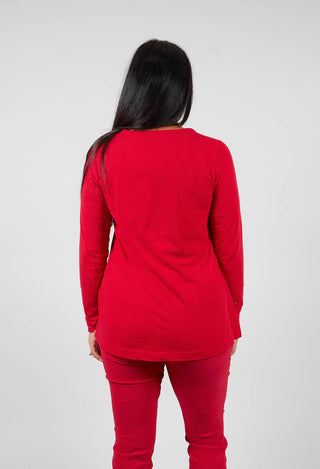 Long Sleeve T-Shirt with Tulip Hem in Rose - 3470509