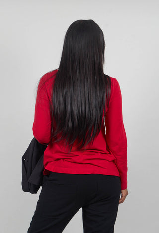 Long Sleeve T-Shirt with Tulip Hem in Rose - 3470509