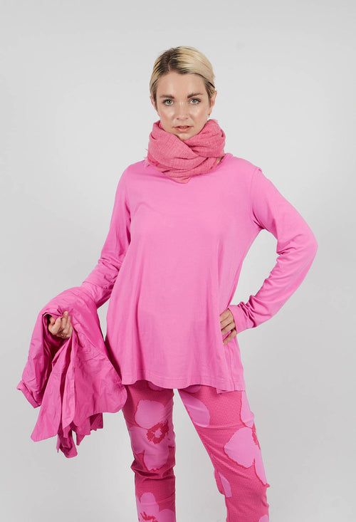 Long Sleeve T-Shirt with Tulip Hem in Lily - 3470509