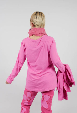 Long Sleeve T-Shirt with Tulip Hem in Lily - 3470509