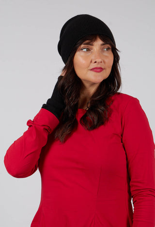 Slouch Fit Beanie Hat in Black Jacquard - 3594605