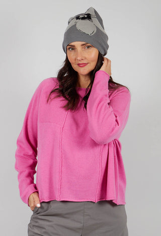 Slouch Fit Beanie Hat in Dark Grey Jacquard - 3594605