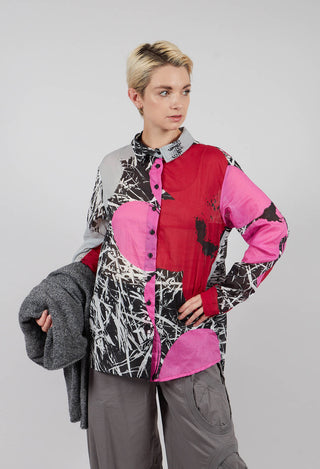 Pleated Back Cotton Shirt in Colourful - 3600404
