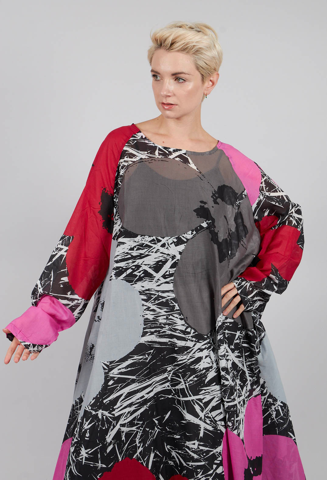 Oversized Cotton Dress in Colourful - 3600905