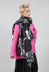 Oversized Lightweight Scarf in Black Off White Print - 3601408