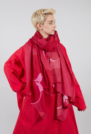 Oversized Lightweight Scarf in Rose Print - 3601408
