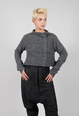 Button Through Cardigan in Dark Grey - 3617103