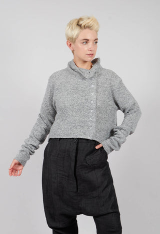 Button Through Cardigan in Light Grey - 3617103