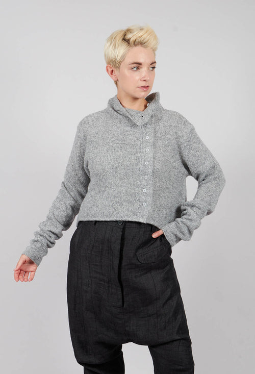 Button Through Cardigan in Light Grey - 3617103