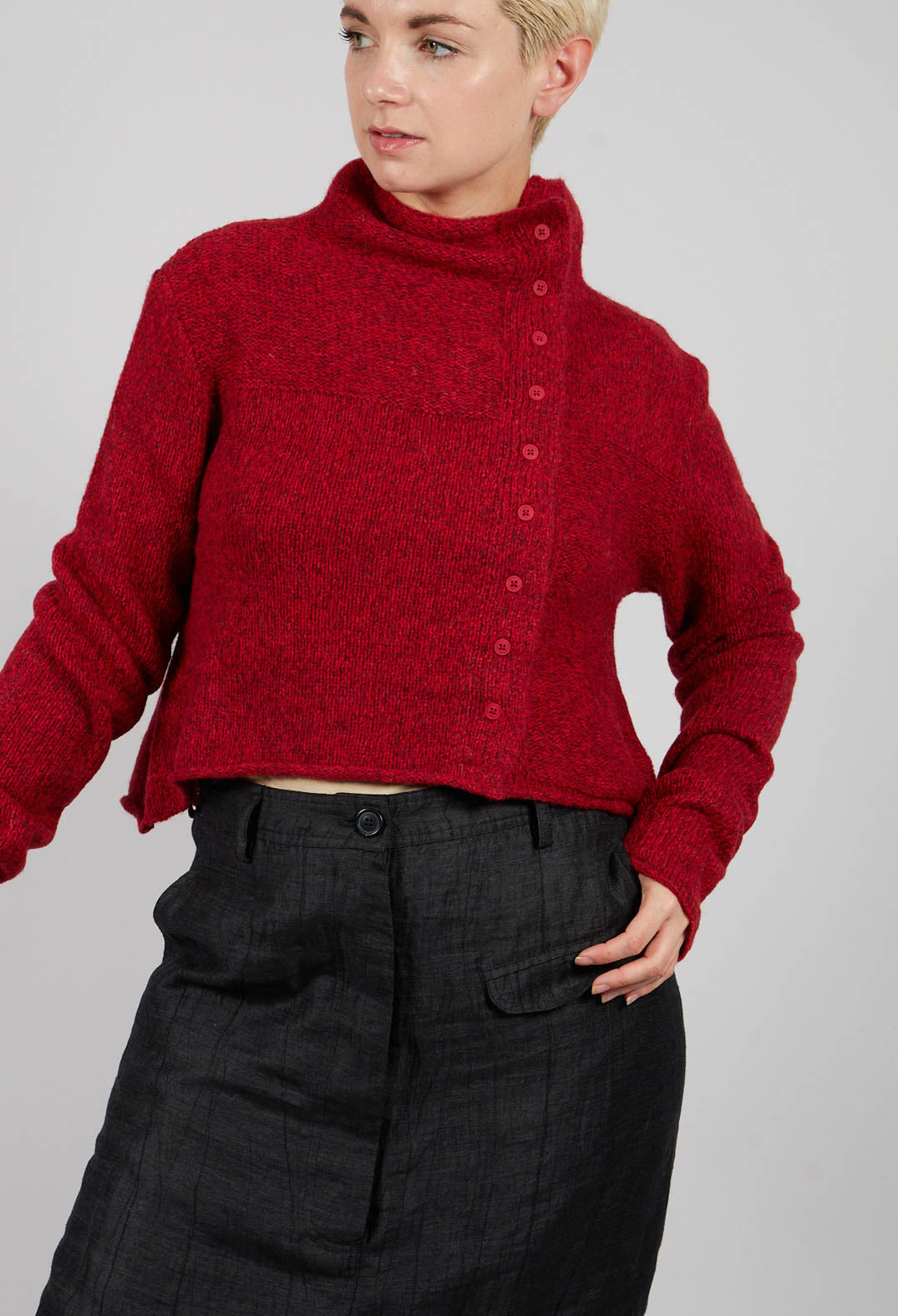 Button Through Cardigan in Rose - 3617103