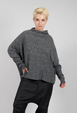 Relaxed High Neck Jumper in Dark Grey - 3610704