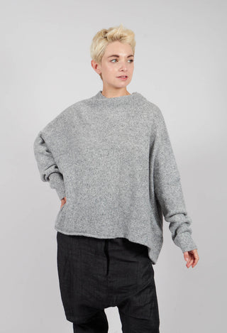 Relaxed High Neck Jumper in Light Grey - 3610704