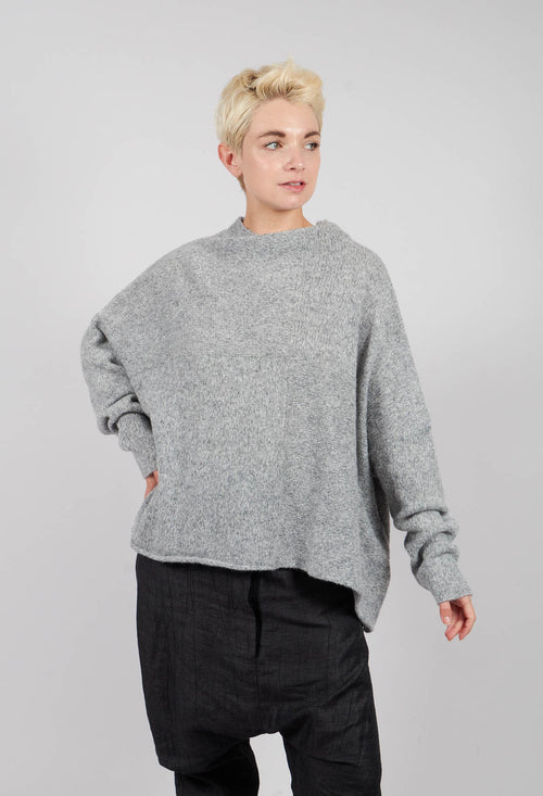 Relaxed High Neck Jumper in Light Grey - 3610704