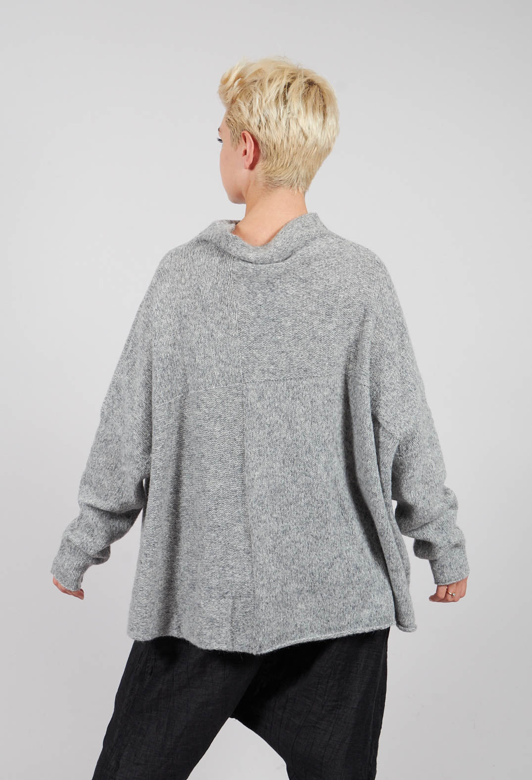 Relaxed High Neck Jumper in Light Grey - 3610704