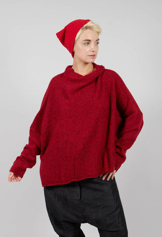 Relaxed High Neck Jumper in Rose - 3610704