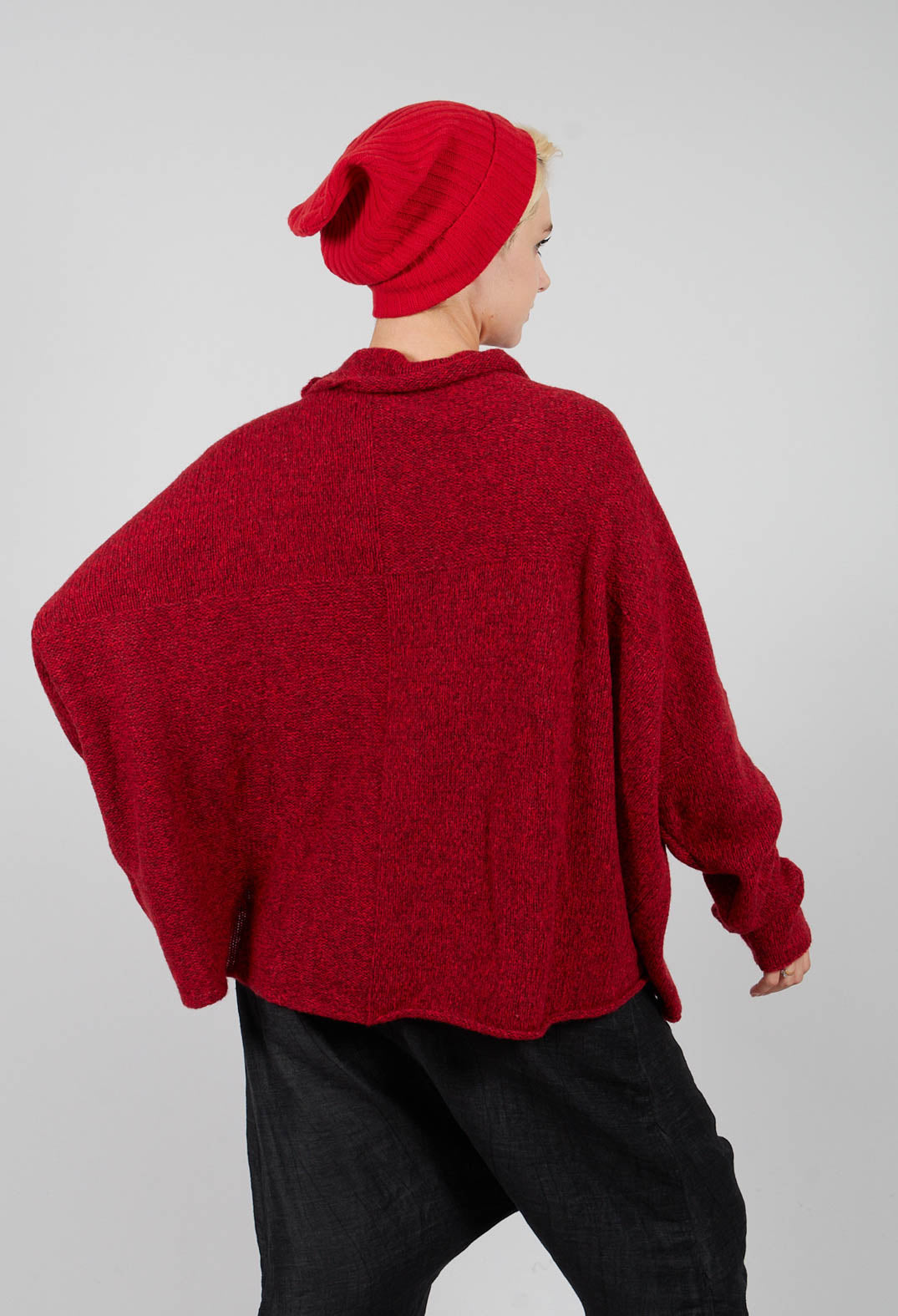 Relaxed High Neck Jumper in Rose - 3610704