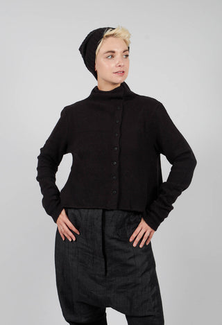 Short Button Through Cardigan in Black - 3627103