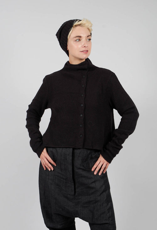 Short Button Through Cardigan in Black - 3627103
