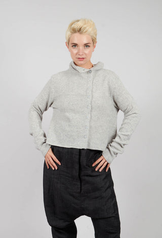 Short Button Through Cardigan in Light Grey - 3627103