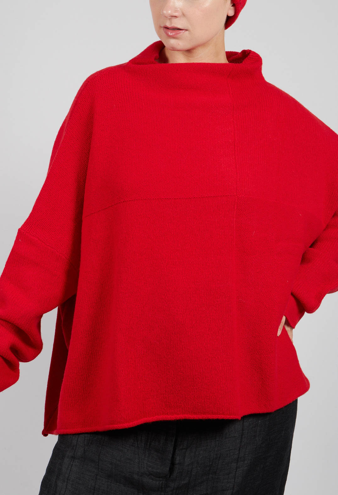 Funnel Neck Jumper in Rose - 3620705