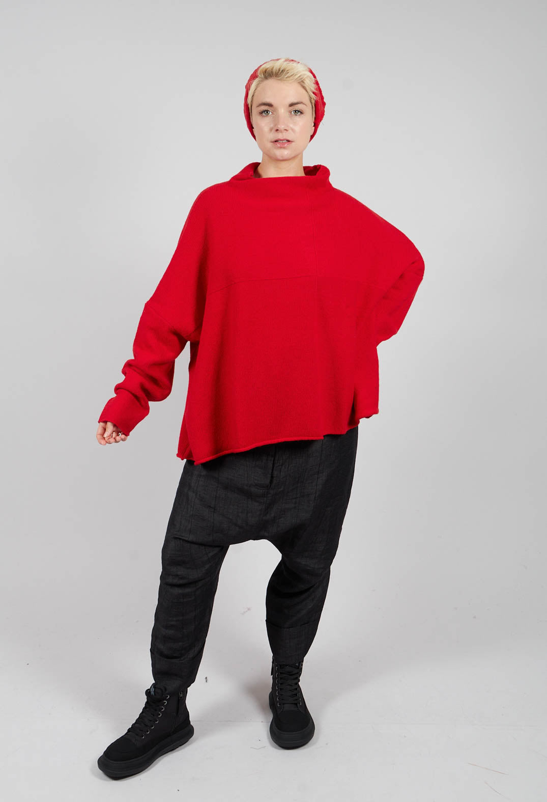 Funnel Neck Jumper in Rose - 3620705