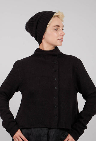 Ribbed Knit Beanie Hat in Black - 3624606