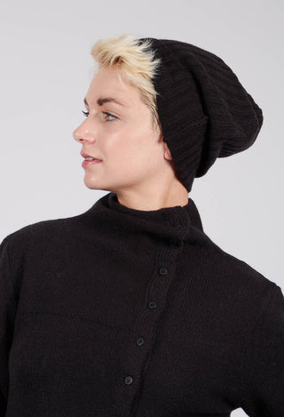 Ribbed Knit Beanie Hat in Black - 3624606