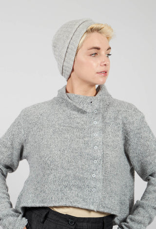 Ribbed Knit Beanie Hat in Light Grey - 3624606