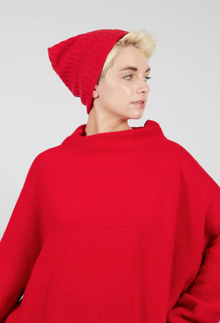 Ribbed Knit Beanie Hat in Rose - 3624606