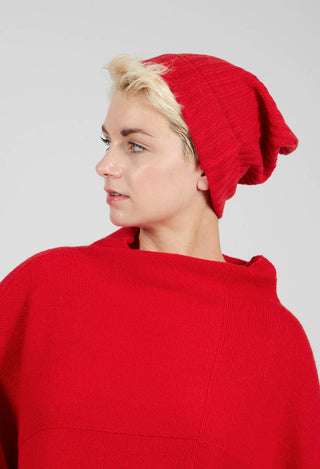 Ribbed Knit Beanie Hat in Rose - 3624606