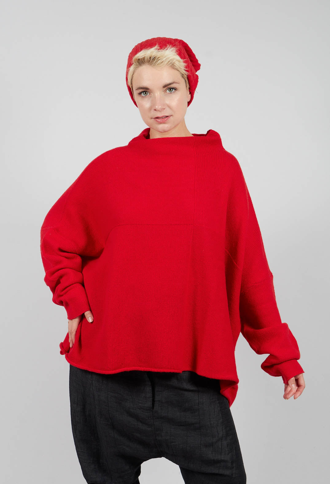 Ribbed Knit Beanie Hat in Rose - 3624606