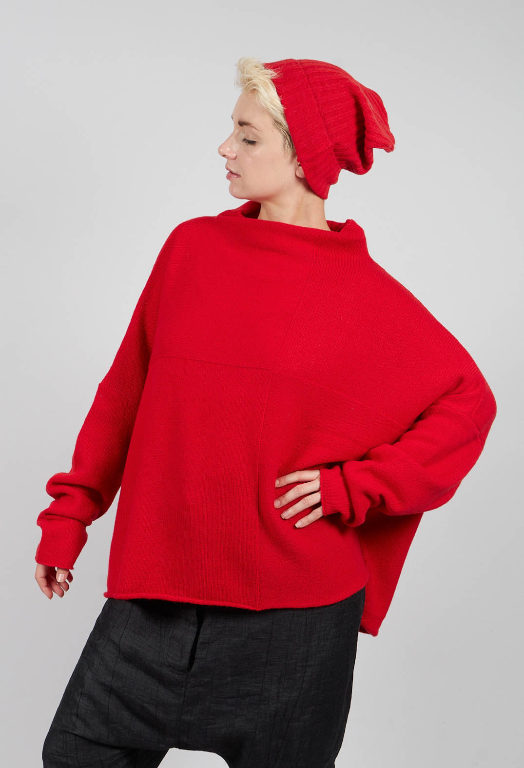 Ribbed Knit Beanie Hat in Rose - 3624606