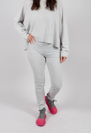 Pull On Slim Leg Trousers in Light Grey - 3630101
