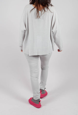 Pull On Slim Leg Trousers in Light Grey - 3630101