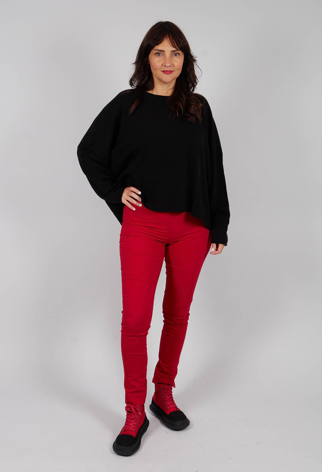 Pull On Slim Leg Trousers in Rose - 3630101